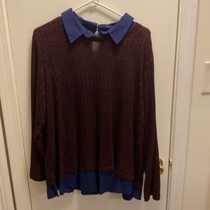 2X knit blouse